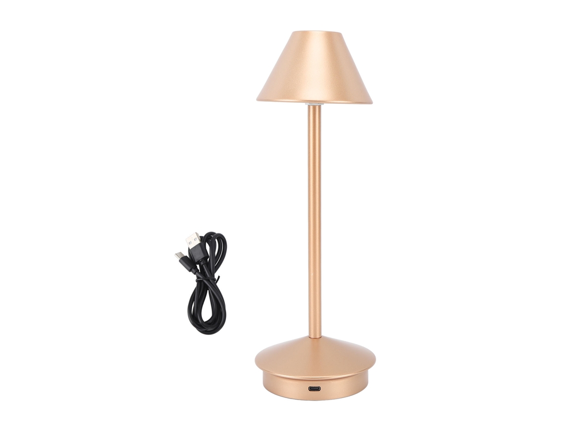 2026 lâmpada de Mesa Sem Fio Moderna de Ferro Arte Led Portátil 3 Cores Regulável com Controle Táctil Ouro Rosa