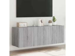Vidaxl Móveis De Parede Para Tv Com Luzes Led 2 Pcs Cinzento Sonoma