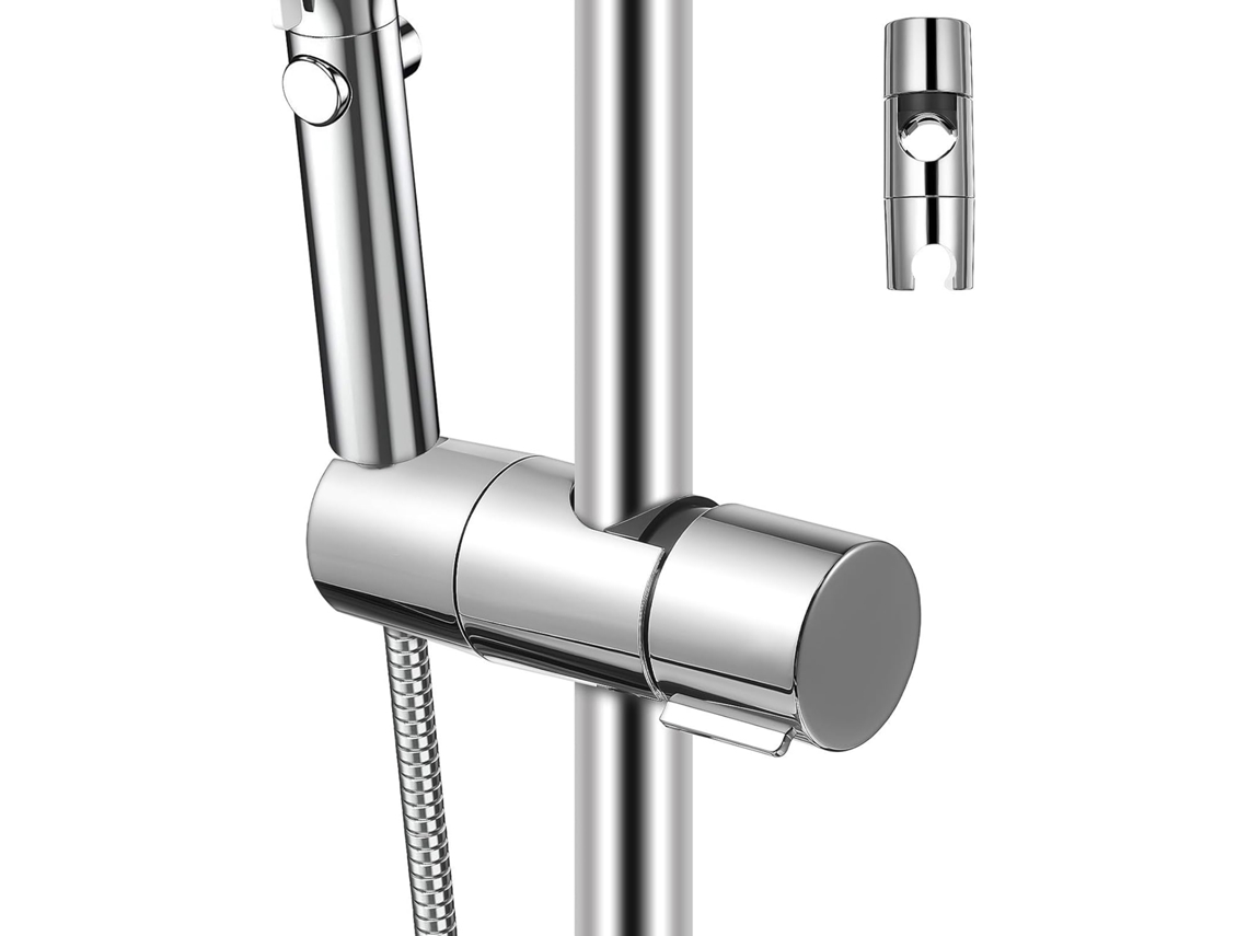 Suporte De Chuveiro Ajustável Beauvorty Prateado Para Hastes 18a 25mm, Com Ampla Compatibilidade E Feito De Plástico