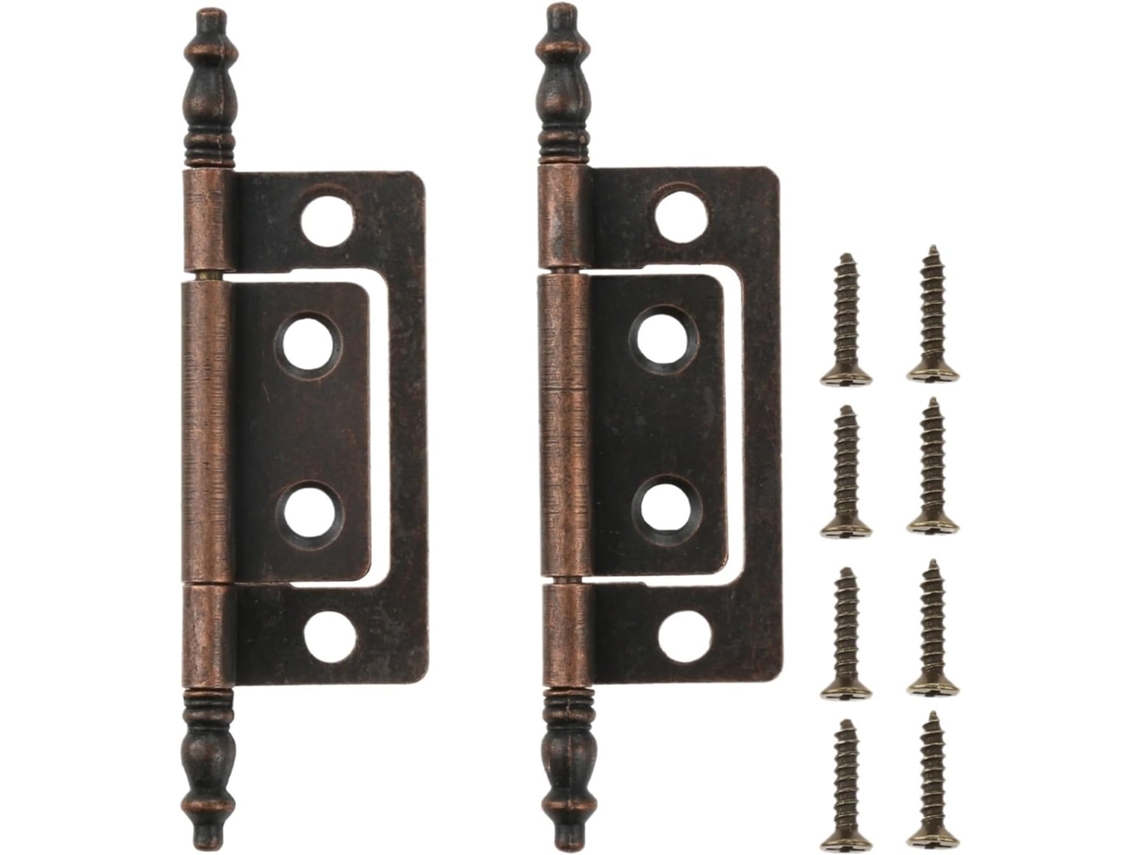 Dobradiças Giratórias Ocultas Para Portas, 2 Peças Com Parafusos, Dobradiça Decorativa Para Caixas De Madeira, Joias E