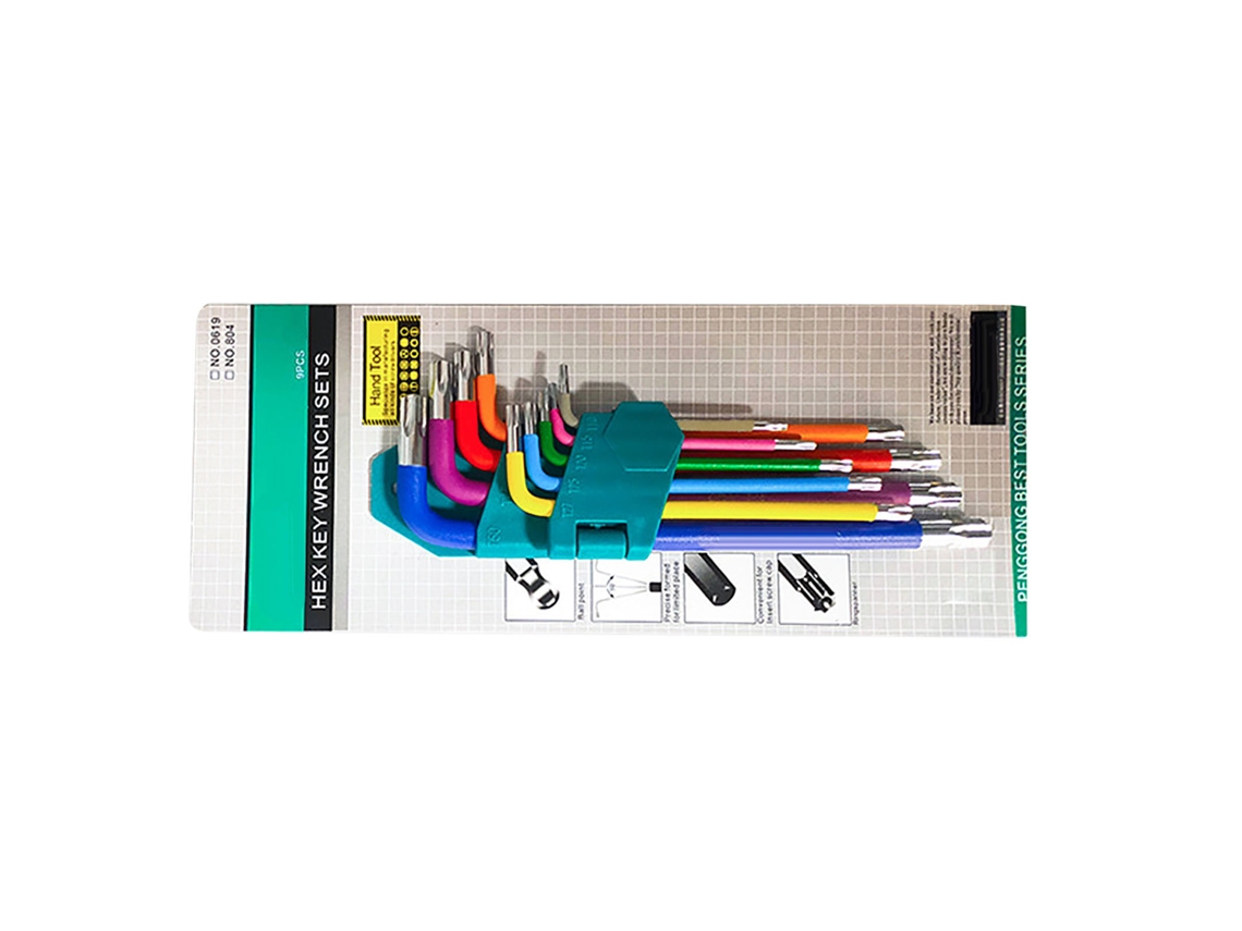 Laxiscreed Kit De Chaves Hexagonais De 9 Peças Com Cabeça De Esfera Para Manutenção