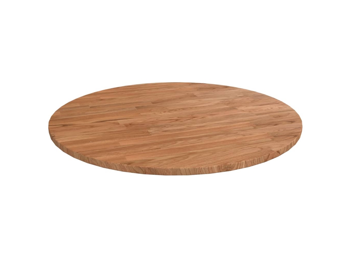 Vidaxl Tampo De Mesa Redondo Ø60x1,5cm Carvalho Tratado Castanho-claro