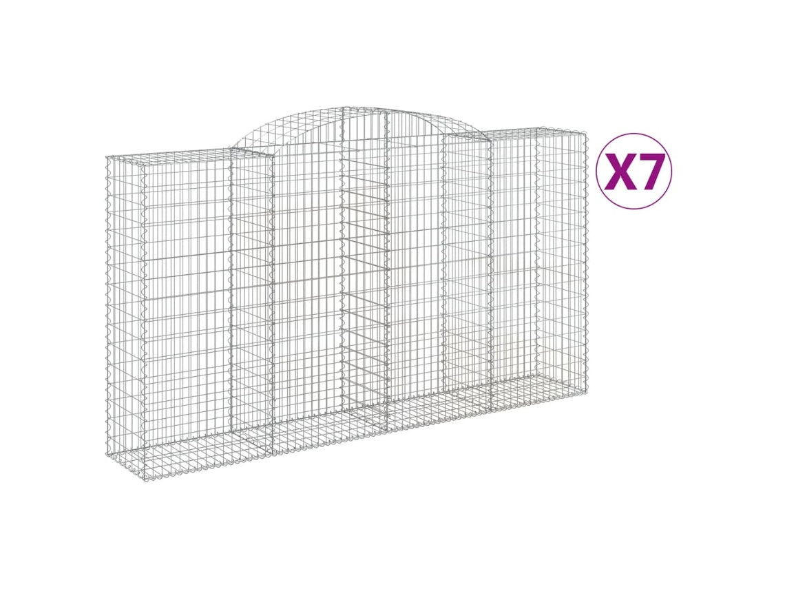 Gabion Basket, Gabion Baskets Vidaxl Prateado Ferro (300 X 50 X 160/180 Cm)