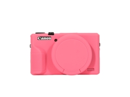 Capa Protetora de Silicone Macio para Canon Powershot G7x Mark Iii / G7x Iii / G7x3 com Tampa de Lente Rosa Pêssego XIAOMOYU