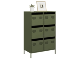Vidaxl Móvel Alto 68x39x101,5 Cm Aço Verde Azeitona