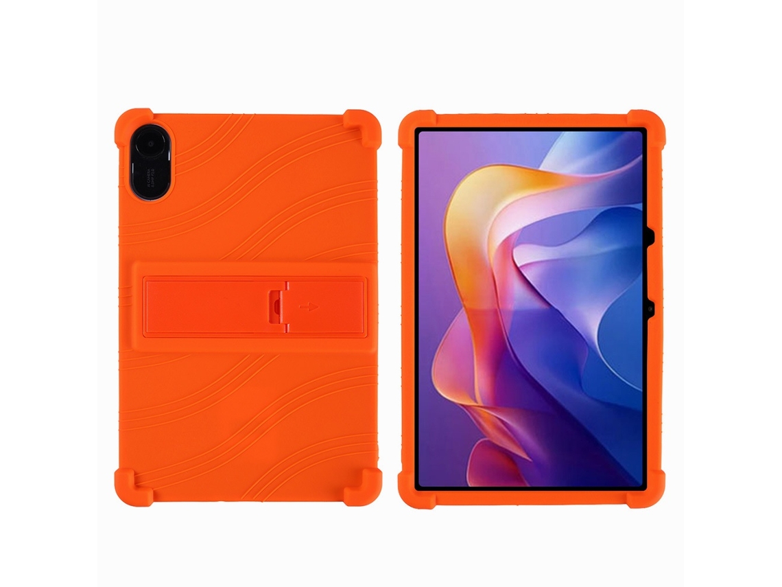 Elysve Suporte 11 Polegadas, Para Redmi Pad 2, Com Suporte Ajustável, Protetora De Silicone, Laranja