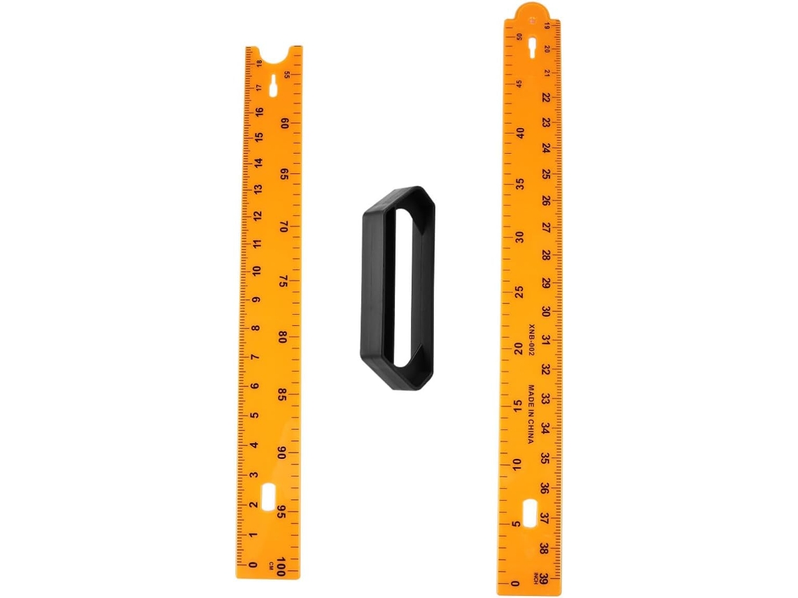 Régua matemática de plástico amarelo claro, ferramenta de medição de alta compressão, estrutura seccional, para