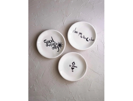 Pratinho com Mensagem Inglês CERAMOR CERÂMICA
