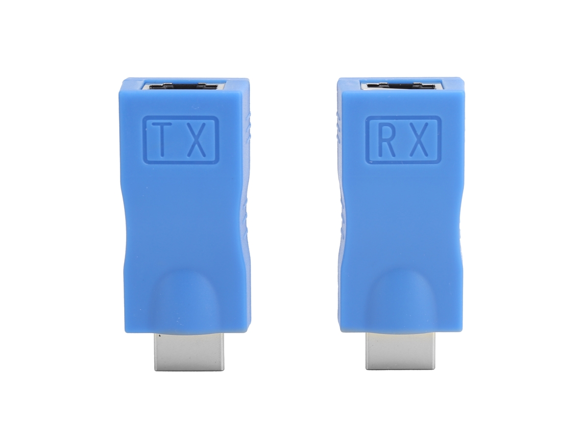 Adaptador Sinal Hdmi Macho Para Rj45 Fêmea Extensor Transmissor Receptor