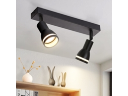 Led Holofote De Teto 2 Lâmpadas Preto Sala De Estar Luz De Teto Ajustável Holofote Gu10 Lâmpada Moderna Nettlife