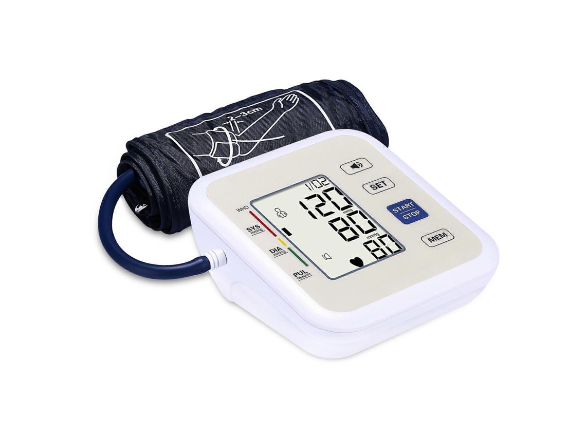 Monitor de Pressão Arterial Braço para Uso Doméstico, com Kit Manguito, Medidor Frequência Cardíaca, Memóri a e Visor Lcd. GOKOCO