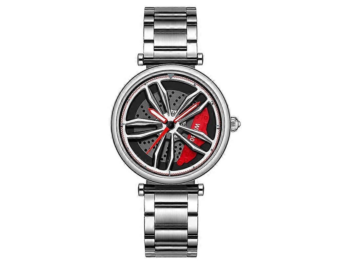 Relógio Feminino Sanda P1074 Cool Couple Com Pulseira De Aço E Mostrador Em Formato De Roda De Cristal.