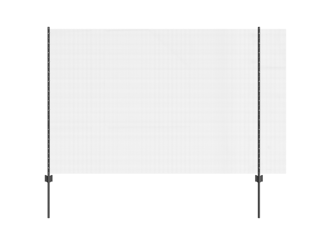 Conjunto 1 Cerca Externa Vidaxl Cinzento Aço (25 X 1,6 M)
