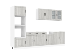 Kitchen Cabinet Set, Kitchen Cabinet Sets Vidaxl Cinzeto Madeira Processada (n/a)