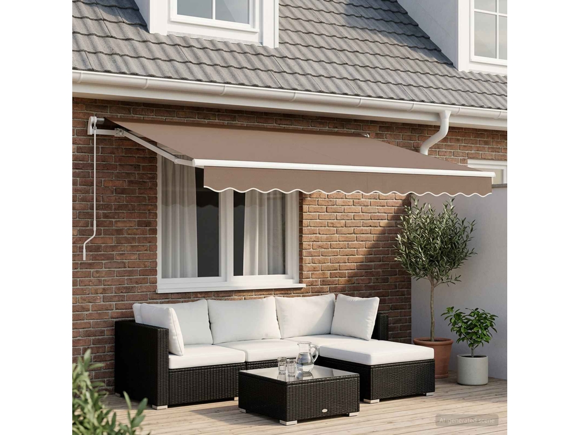 Vidaxl Toldo Retrátil Cinzento-acastanhado 300 X 250 Cm