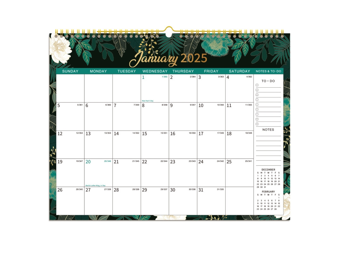 Calendário 2025, De Janeiro A Dezembro, Com Grandes Blocos De Linhas, Perfeito Para Planejar E Organizar A Casa Ou O Escritório, 37, 6 X 29 Cm