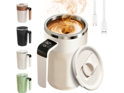 Lata de Café Com Misturador Automático, Display de Temperatura, Recarregável, 400 Ml (13,5 Oz), Com Tampa, Insuficiente.
