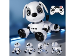 Brinquedo Robô Acrobático Rc Para Cachorro Com Led E Sons, Controle Remoto Interativo Recarregável Para Filhote De Cachorro (branco)