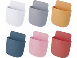 Conjunto De 6 Caixas Organizadoras Multifuncionais Para Armazenamento, Suporte De Carregamento De Celular Para Parede, Ideal Para Casa E Escritório