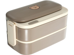 Marmita Bento Villcase Em Aço Inoxidável E Polipropileno De Camada Dupla, Capacidade De 1400ml, Própria Para Micro Ondas