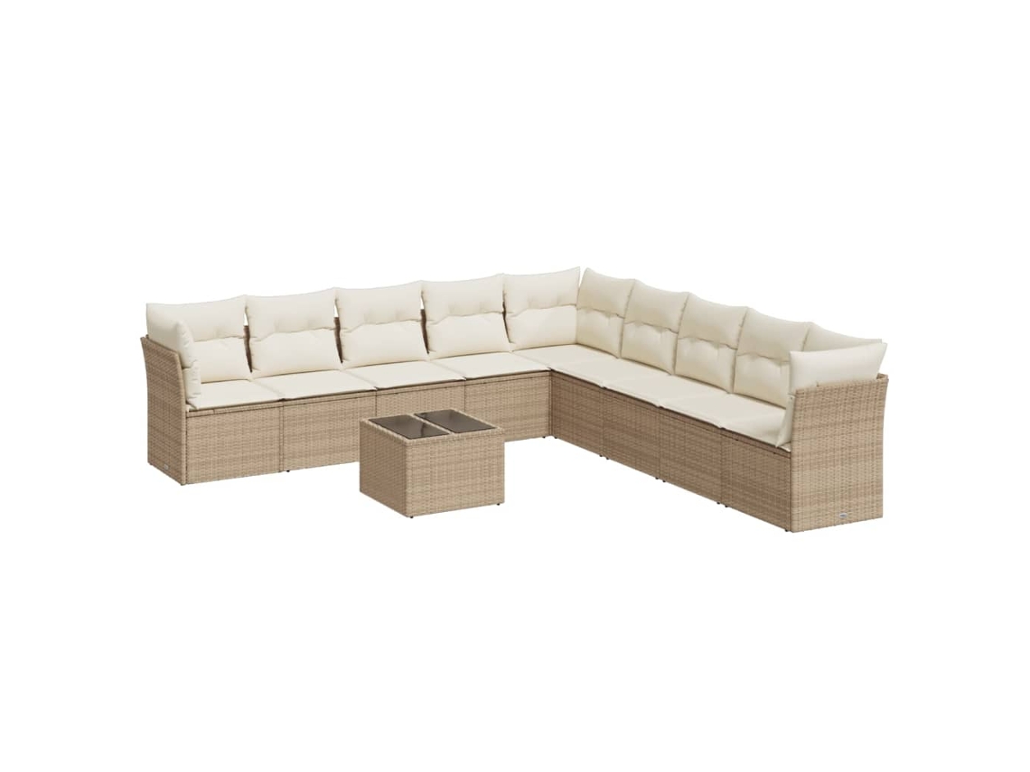 Garden Sofa Set, Garden Sofa Sets Vidaxl Bege Rattan / Vime (n/a)
