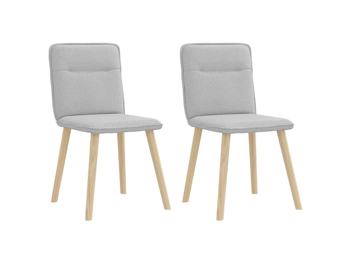 Vidaxl Cadeiras De Jantar 2 Pcs Tecido Cinza Nuvem