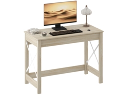Mesa Moderna Para Computador, Fácil De Montar, Ideal Para Escritório/estudo, 105x50x76 Cm, Cor Natural.