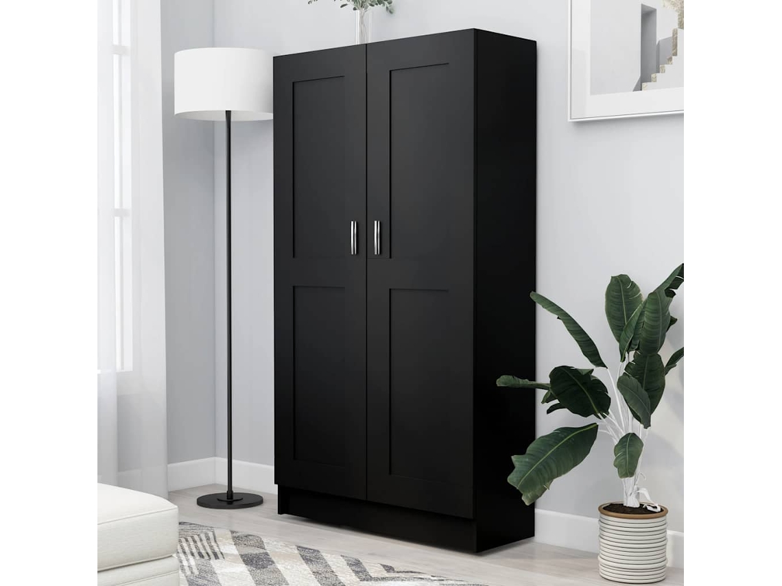 Vidaxl Estante 82,5x30,5x150 Cm Derivados De Madeira Preto