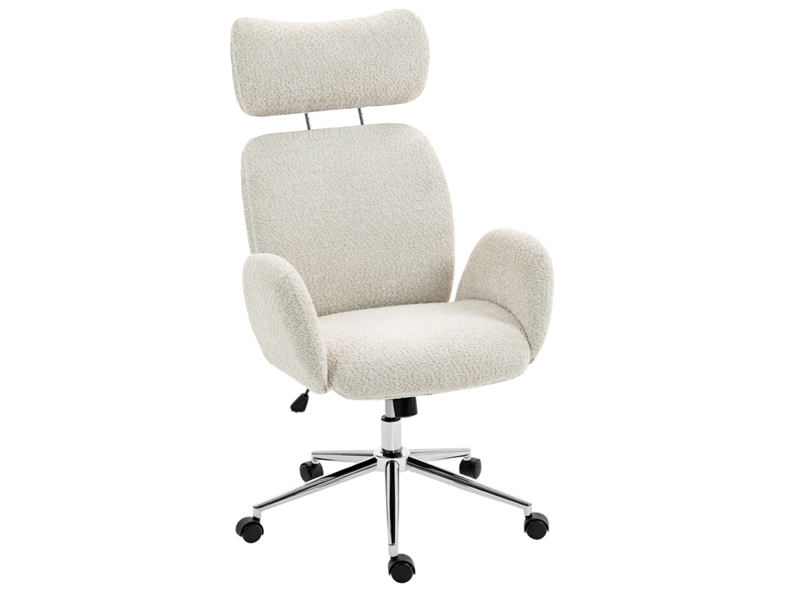Cadeira de escritório com apoio de cabeça ajustável, ergonômica, com função basculante, altura ajustável, cinza claro BTFORUS