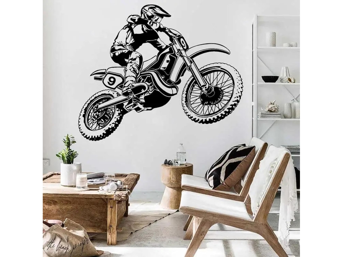 Adesivos Murais Em Vinil Para Quartos De Crianças Ou Adolescentes, Sobre O Tema Dos Esportes Extremos (motos E Motos).