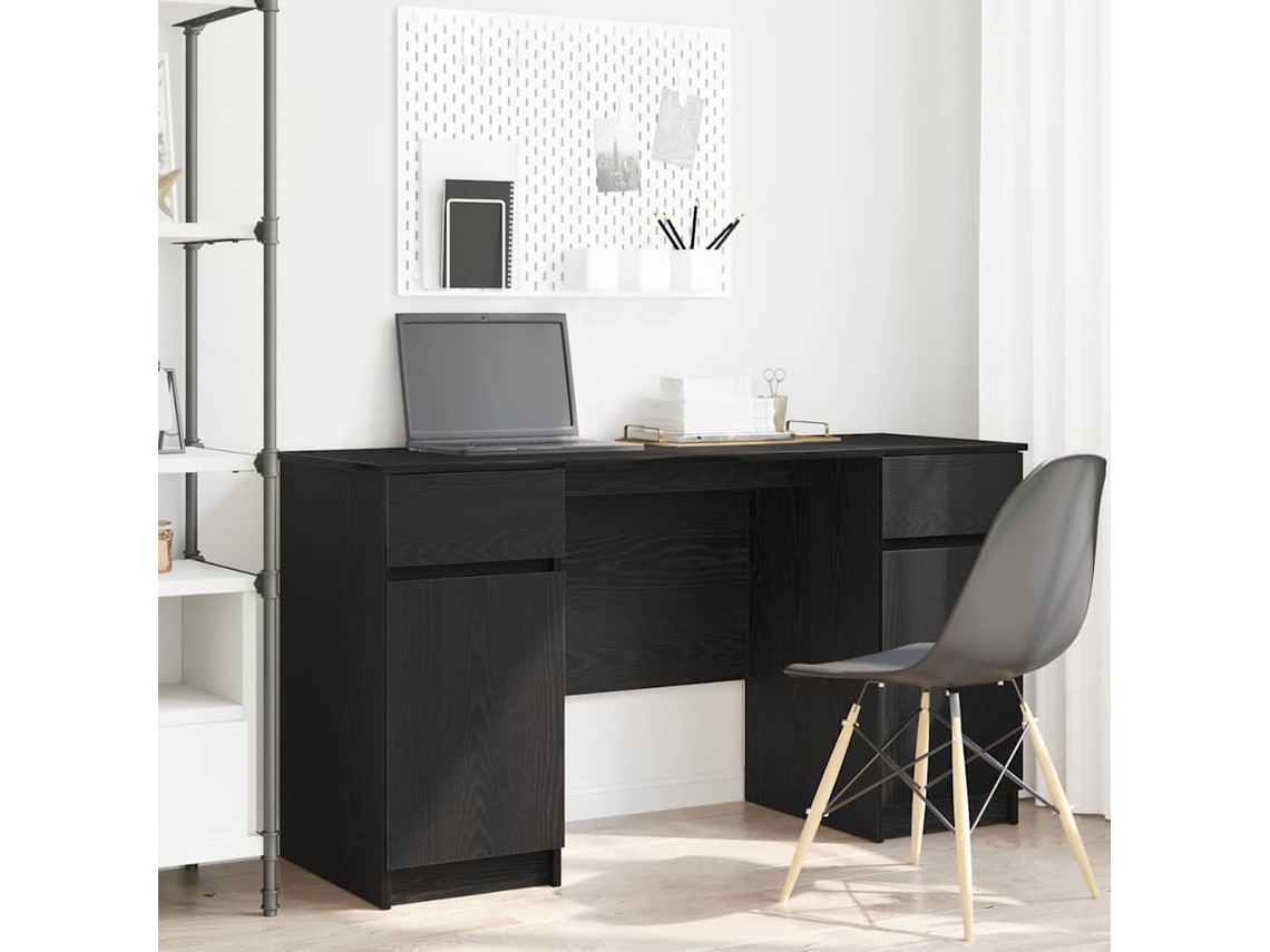Vidaxl Mesa Carvalho Preto Derivados De Madeira 140 X 49 X 76 Cm