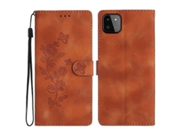 Capa Tipo Carteira De Couro Sintético Com Estampa De Flores E Suporte Dobrável, Compatível Com Samsung Galaxy A22 5g (versão Ue)