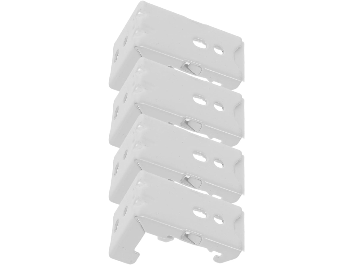Suportes De Segurança Para Persianas Rolo Zerodeko, 4 Suportes Metálicos Em Formato De 7 Para Trilhos Cortina, Adequados