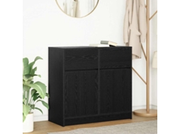 Aparador con Cajón 80x34x76 cm Madera Roble Negro Deriv.