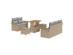 Maison Exclusive - Conjunto De Sofá De Jardim 8 Pcs Bege E Cinza Claro