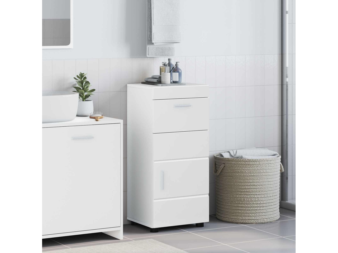 Vidaxl Conjunto De Armários Para Banheiro Tulum Branco Brilhante