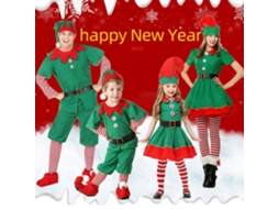 Primerox traje de Elfo de Natal para Crianças e Adultos Conjunto Fancy Dress Macio e Confortável