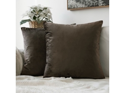 Rebe-funda De Almohada De Terciopelo Suave 2 Piezas 45x45 Cm Sin Relleno Color Marrón Para Sofá Cama Coche Oficina