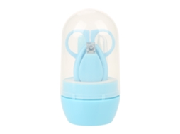 Primerox kit de Manicure para Bebê 4 Peças: Cortador, Tesoura, Lixa e Pinça Azul
