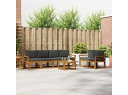 Vidaxl Conjunto De Sofás Para Exterior 7 Pcs Natural E Antracite
