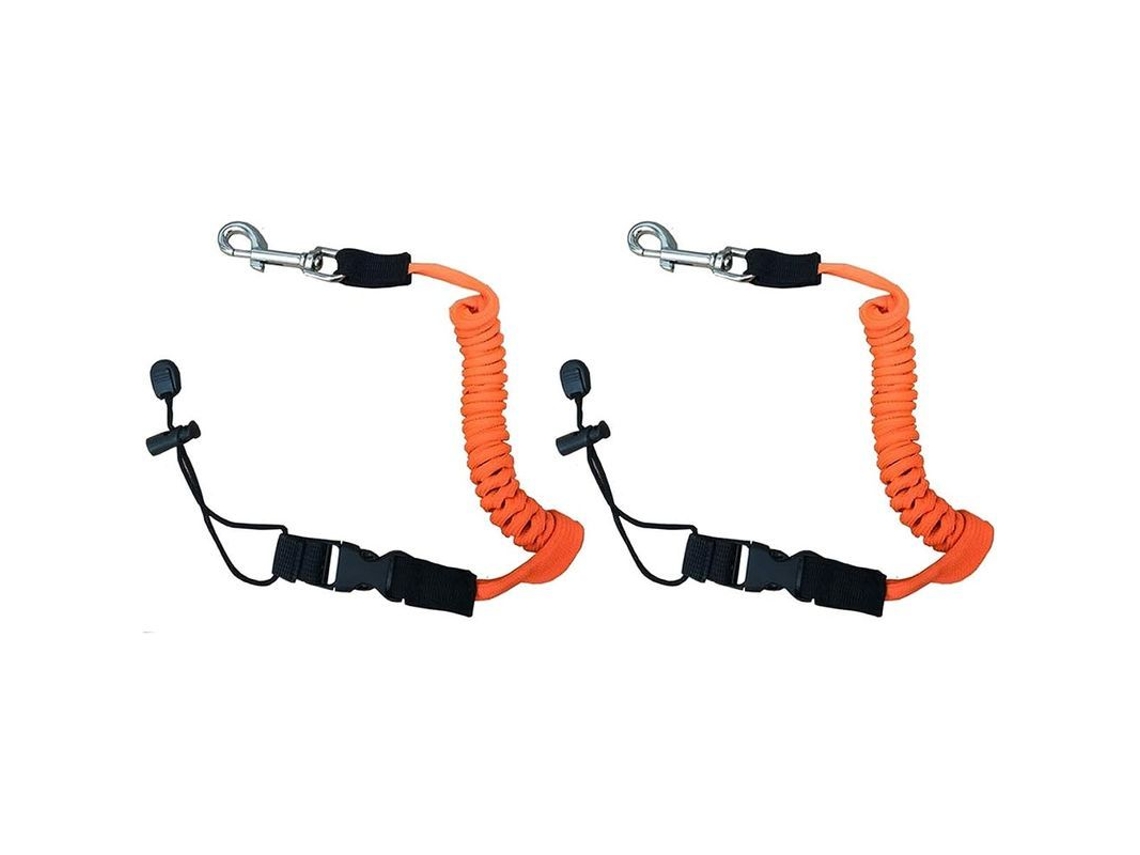 2pcs Lazo De Remo De Kayak, Lazos De Seguridad Com Fecho Ajustável E Ganchos Metálicos, Laranja