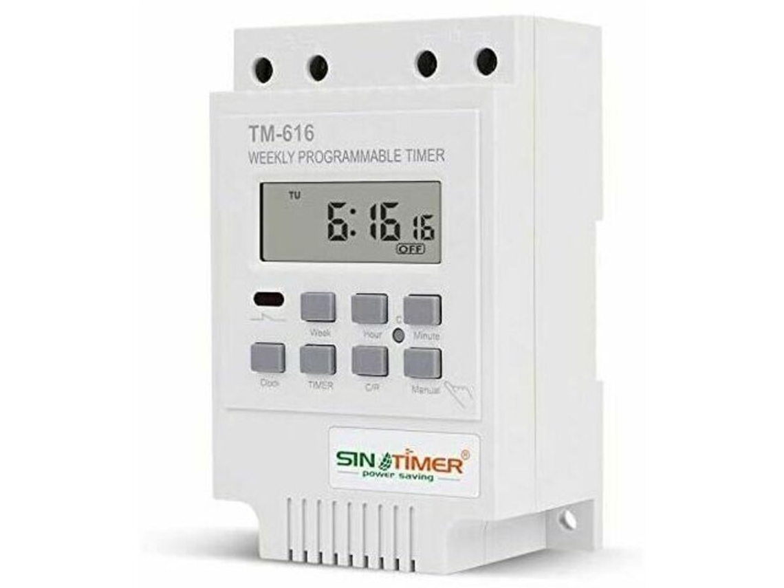 1x temporizador de relé Tm616, digital semanal, LCD, 12V em BRILVIBERA
