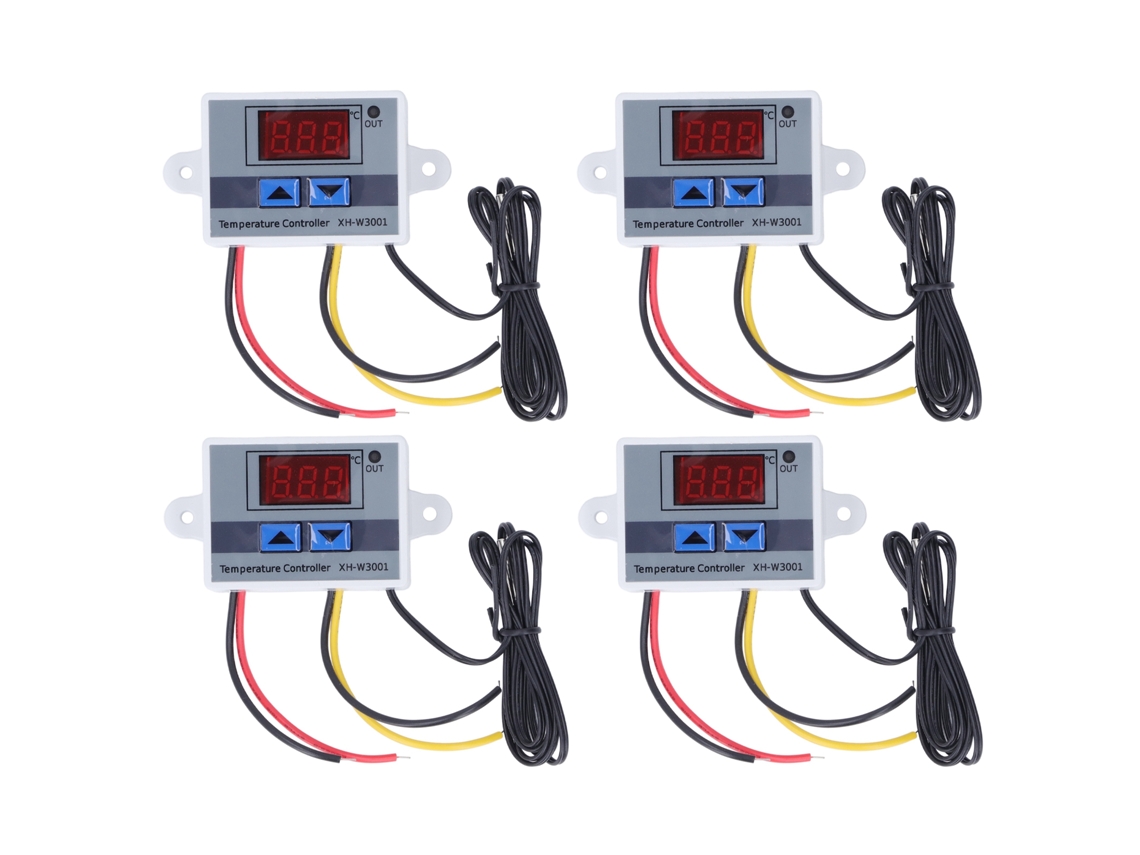Controlador De Temperatura Digital Led 4pcs Termostato Com Sonda 12v 120w