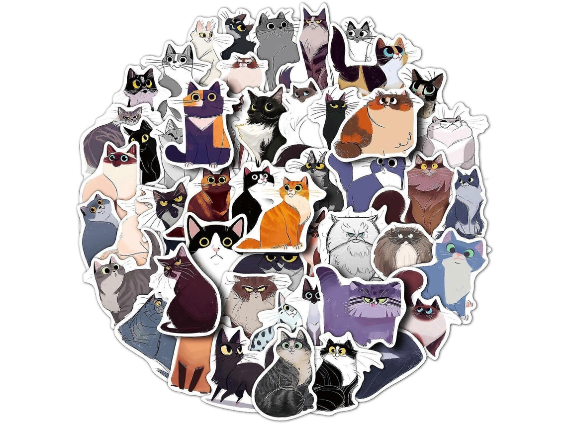 Adesivos Fofos De Gatos, Conjunto Com 50 Unidades, À Prova Dágua E Resistentes A Raios Uv, Ótimos Para Todos Os Seus Gadgets Aquaforge