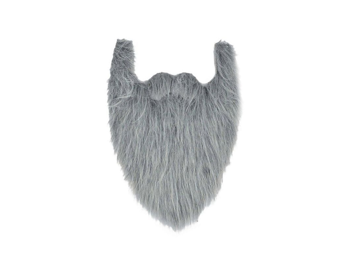 Barba Falsa Larga Peluda Para Disfraces Navideños Cosplay Fiesta Accesorio Teatral Grey1