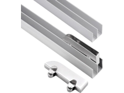 Sistema De Porta Correr Com Trilho Duplo 5mm Polias Aço Inoxidável Para Operação Suave, 1 Conjunto 50cm