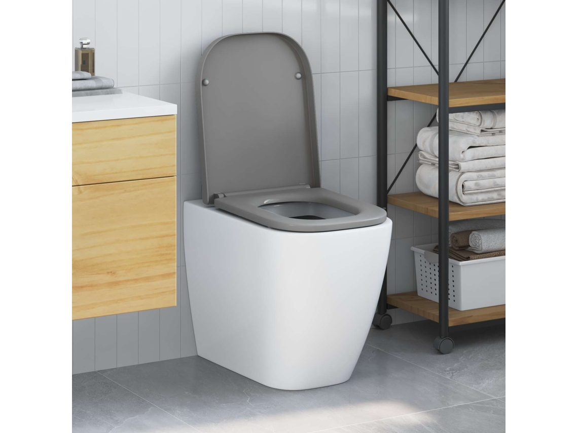 Vidaxl Assento De Vaso Sanitário Cinzento 47,5 X 35 X 3,6 Cm Duroplast