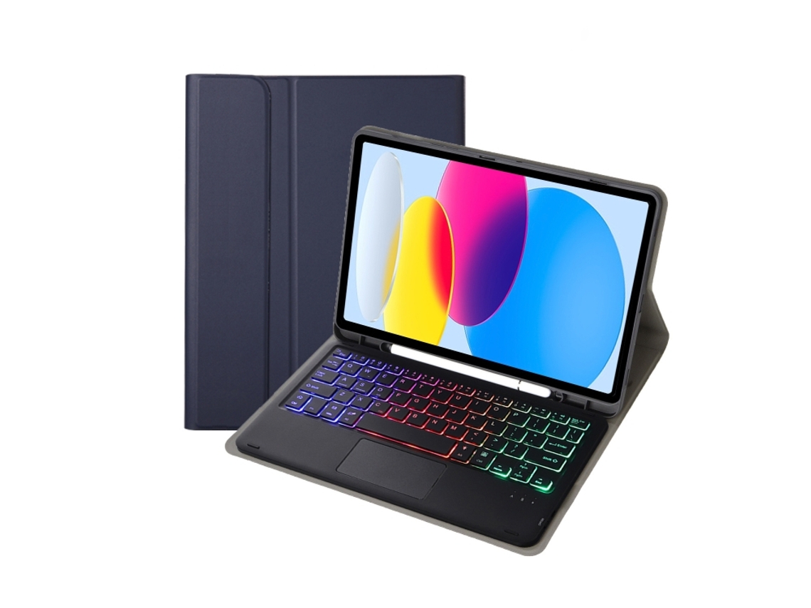 Capa Com Teclado Bluetooth Retroiluminado E Slot Para Caneta Para Ipad Air 4 10.9 Polegadas Português