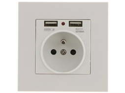 Tomada de Parede com Duas Portas Usb 5v/2100ma, Tomada Embutida com 2 Portas Usb, Prática e Conveniente BRILVIBERA