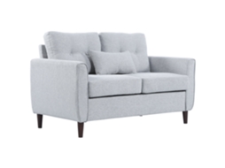 Sofá Duplo Linho, Esponja, Eucalipto Cor Cinza Claro, Marrom 140x78x83 cm Homcom